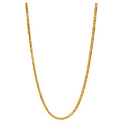 10K Yellow Gold Yellow Diamond Tennis Chain Necklace