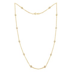 Collier station en argent sterling 10 carats plaqué jaune avec diamants de 1,0 carat, 925 carats