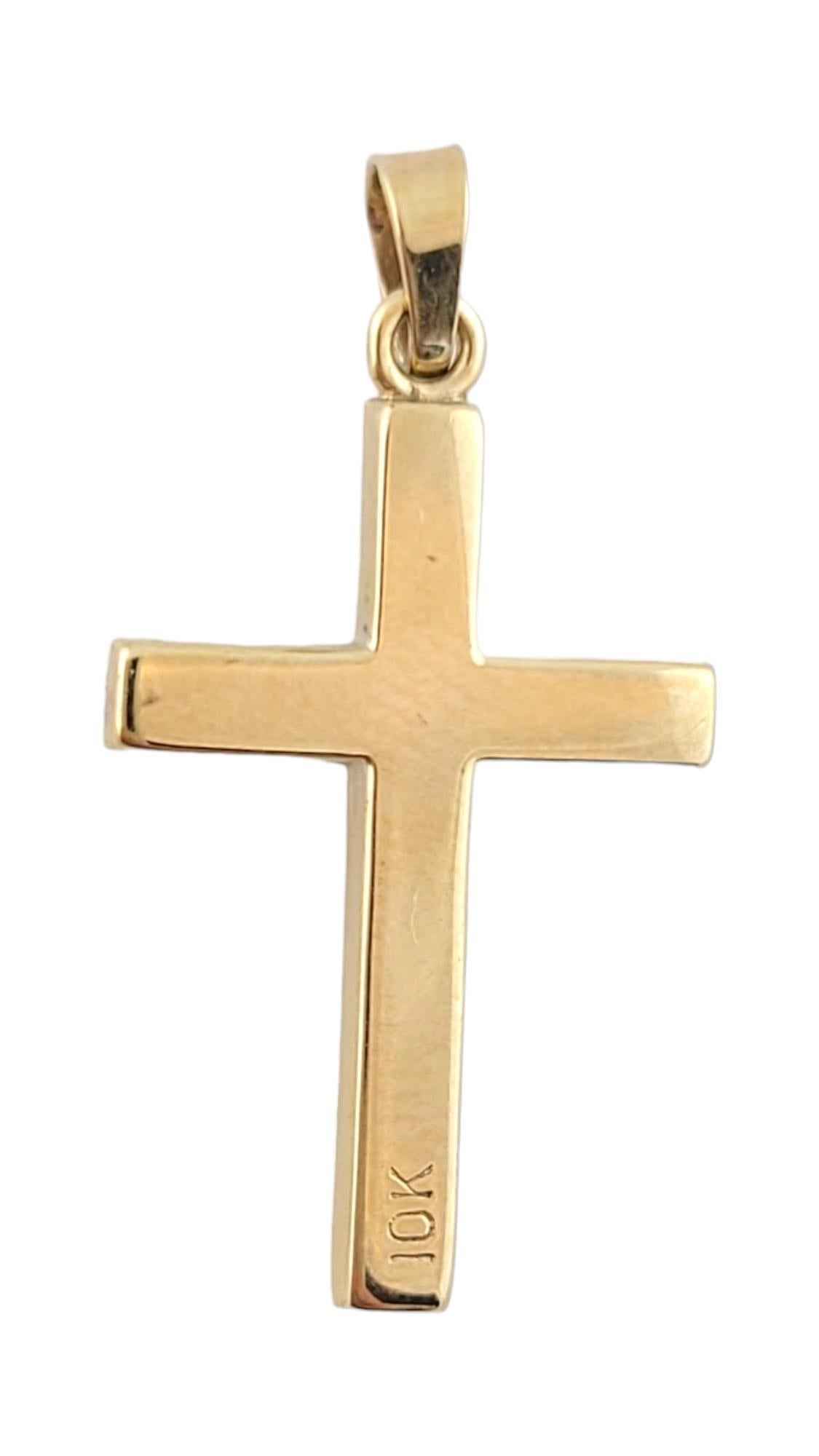 Single Cut 10K Yellow & White Gold Diamond Cross Pendant #16176 For Sale