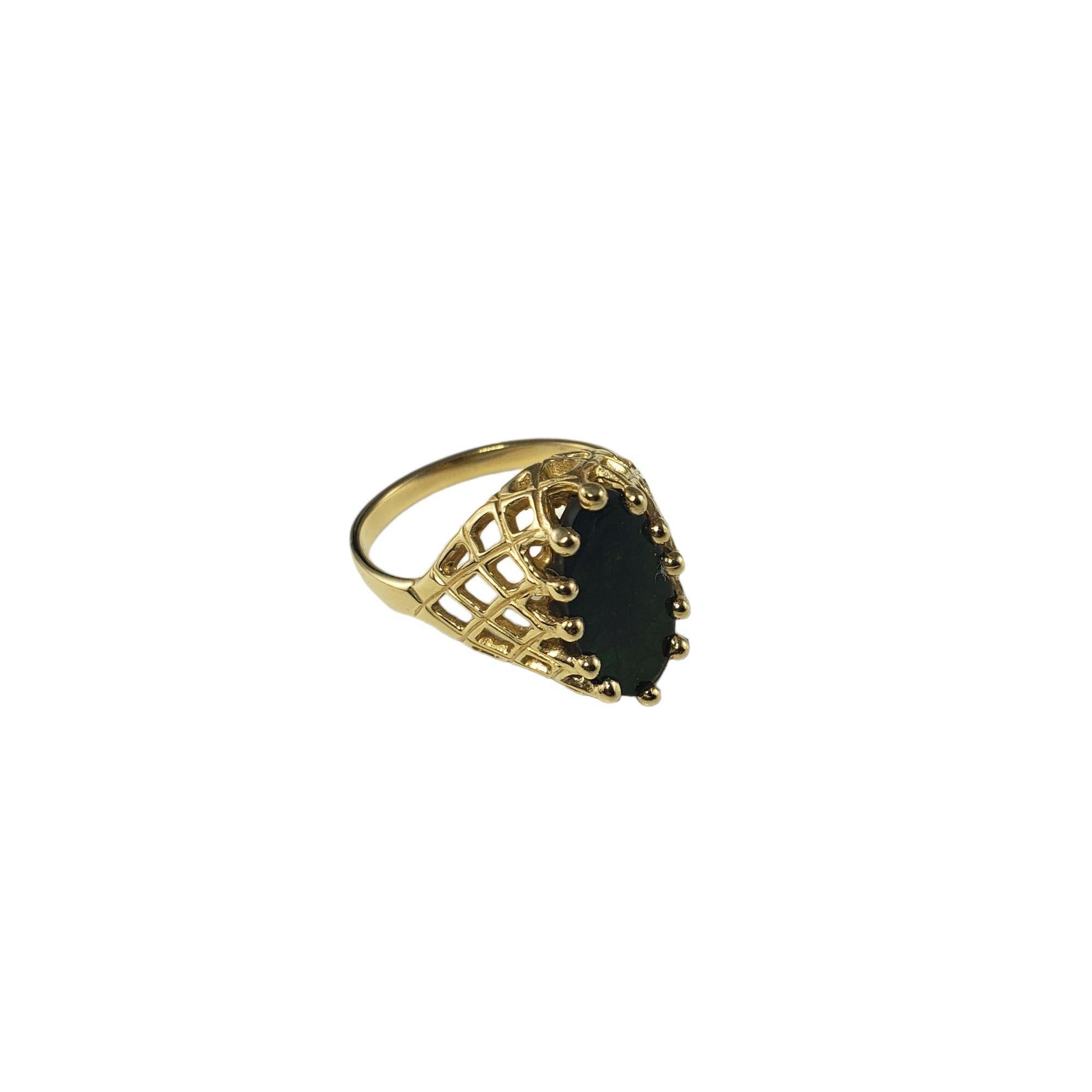 Women's 10K Yellow Gold Ammonite Triplet Cathedral Ring Size 9 #15246 For Sale