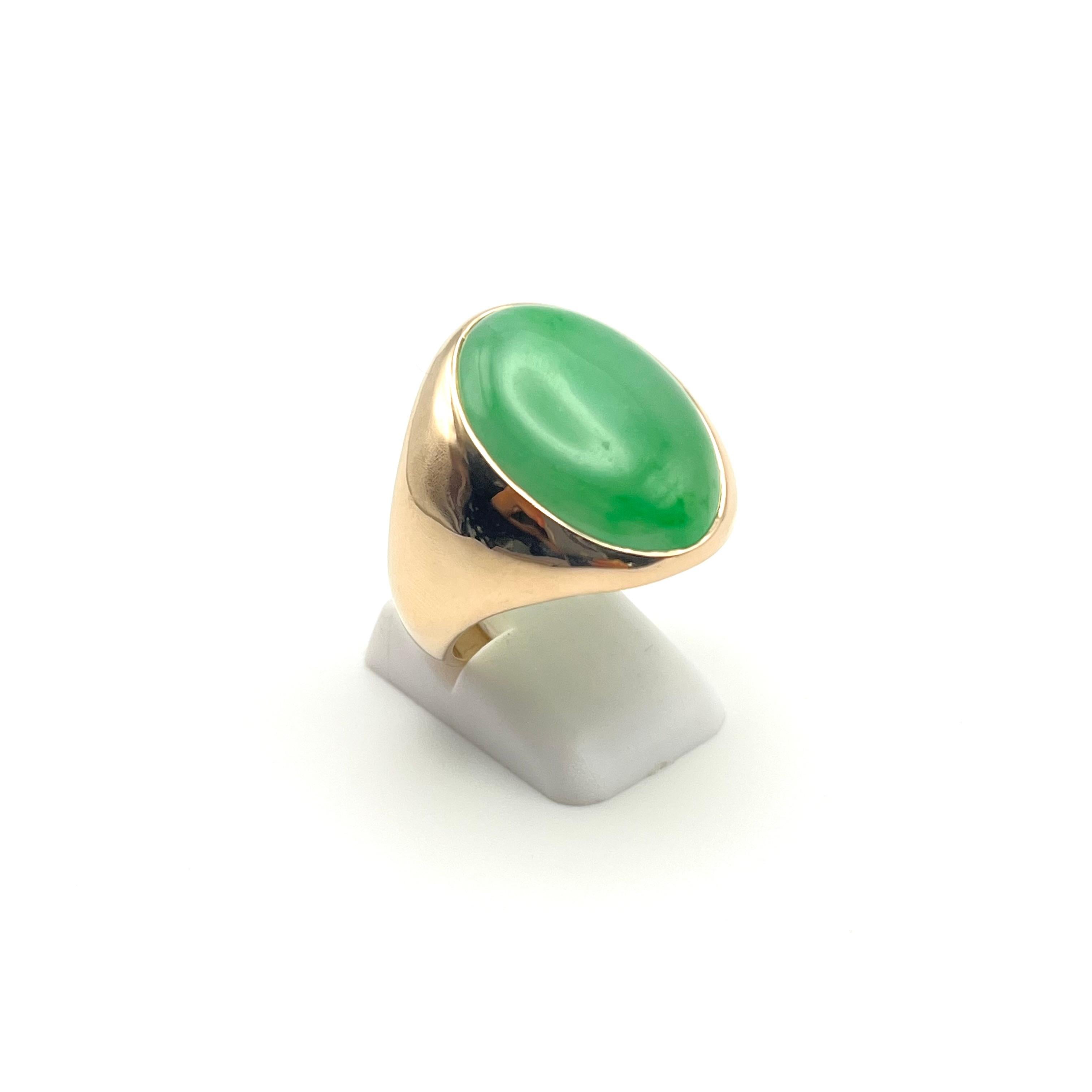 10KT Gold Men's Jade Ring For Sale 1