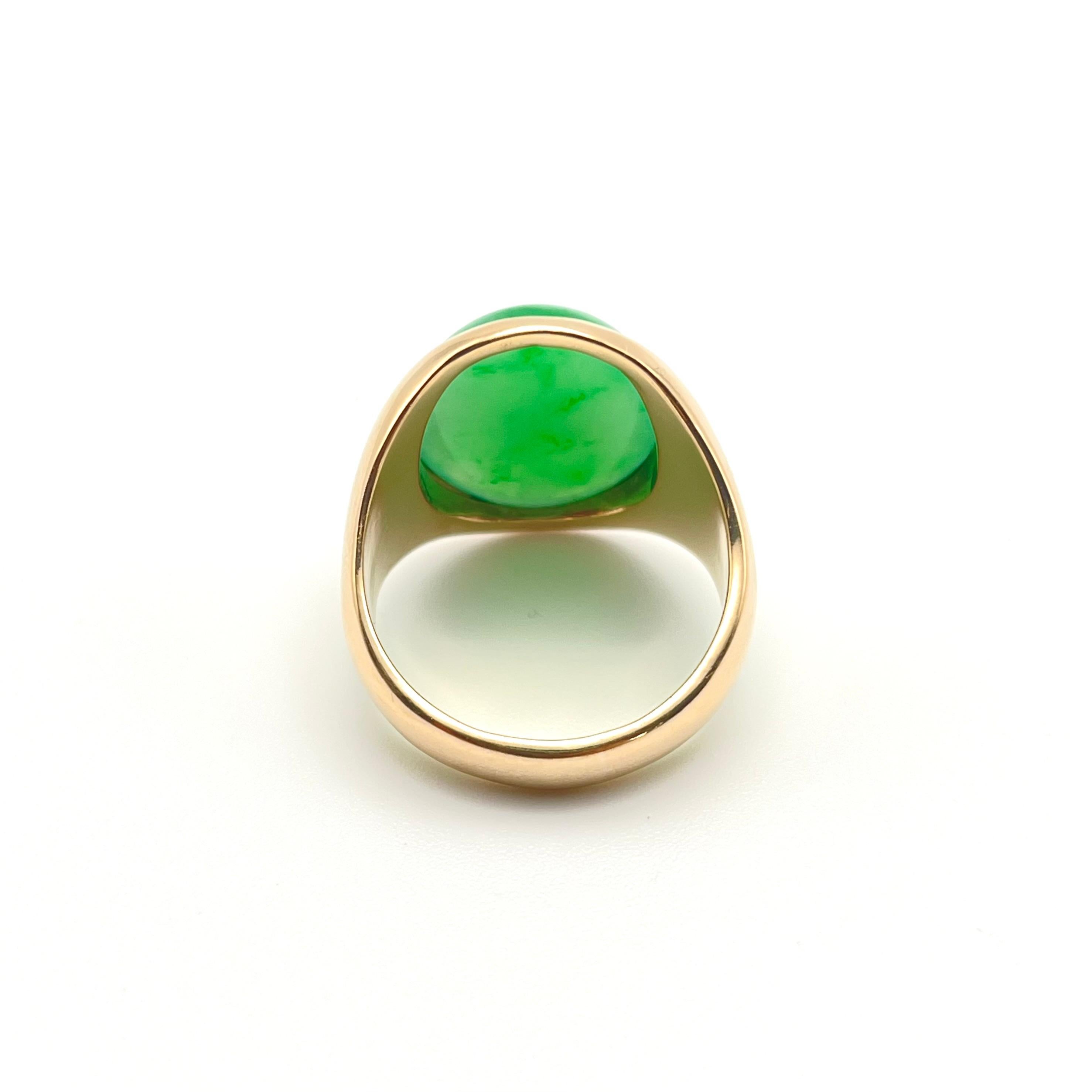 10KT Gold Men's Jade Ring For Sale 2