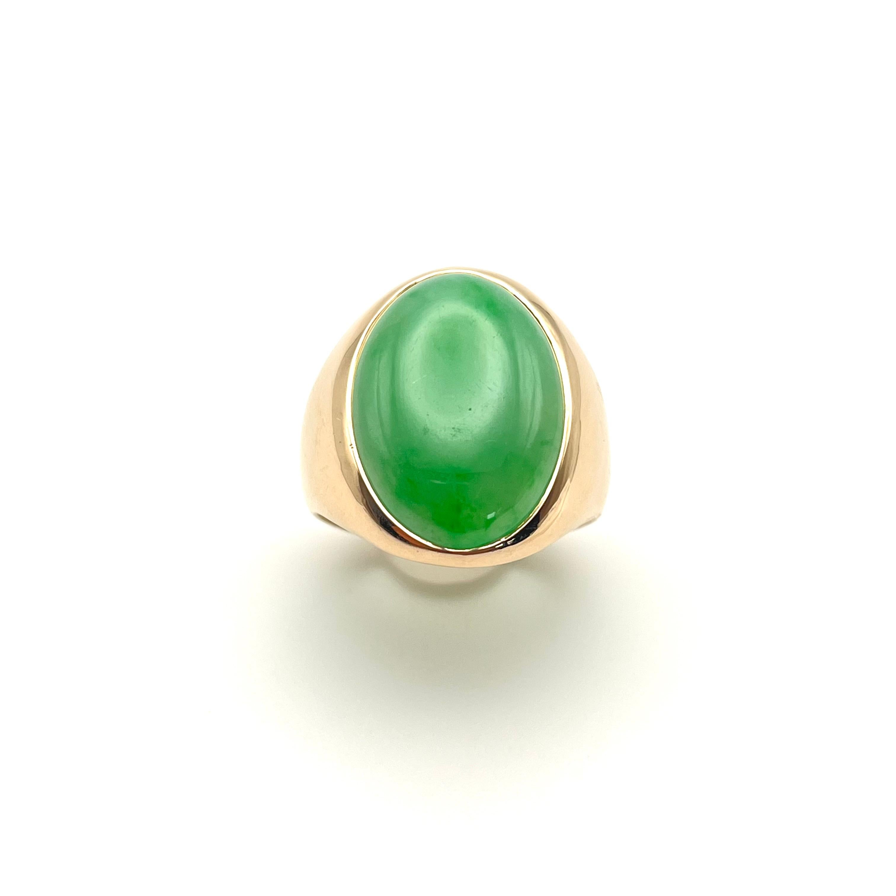 10KT Gold Men's Jade Ring For Sale 3