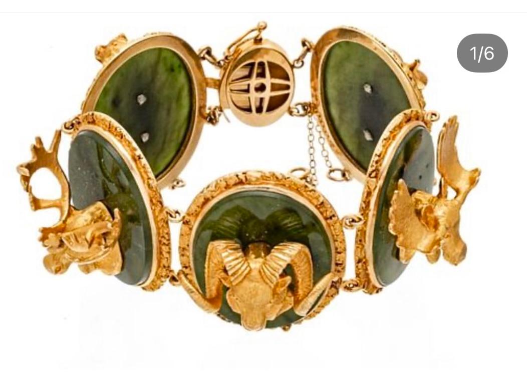 10kt Jadeite WILDLIFE bracelet
113. g


