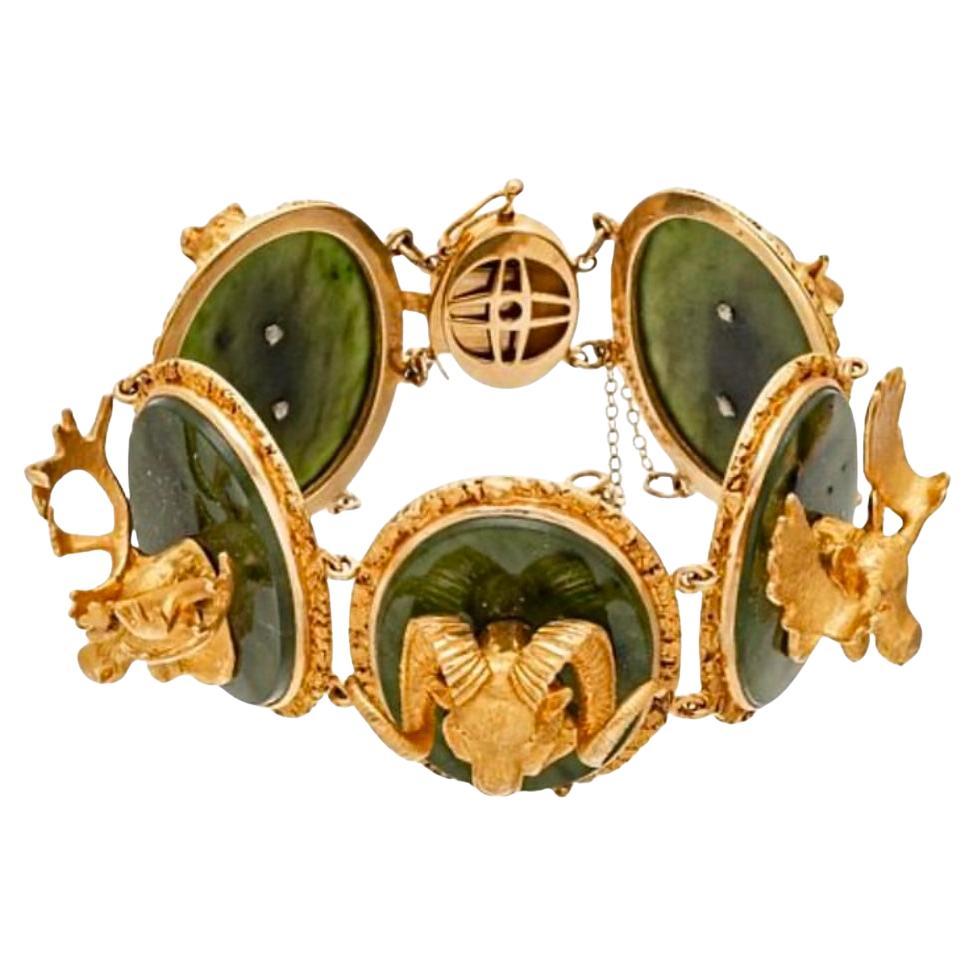 10kt Jadeite WILDLIFE bracelet