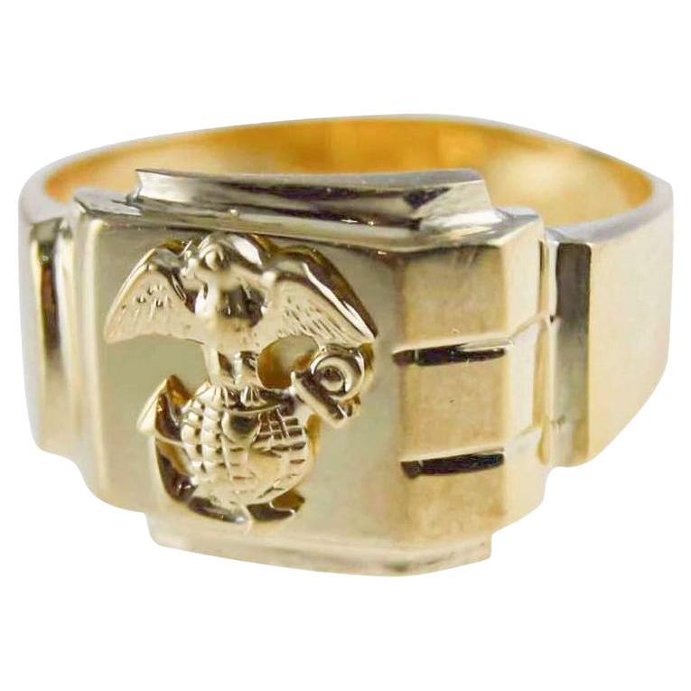 10Kt. Massivgold Art Deco Ring Größe 6,5 und handgefertigt ca. 1940''s im Angebot