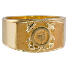 10Kt. Verstellbarer Art-Déco-Ring aus massivem Gold, Größe 9,5, handgefertigt, um 1940