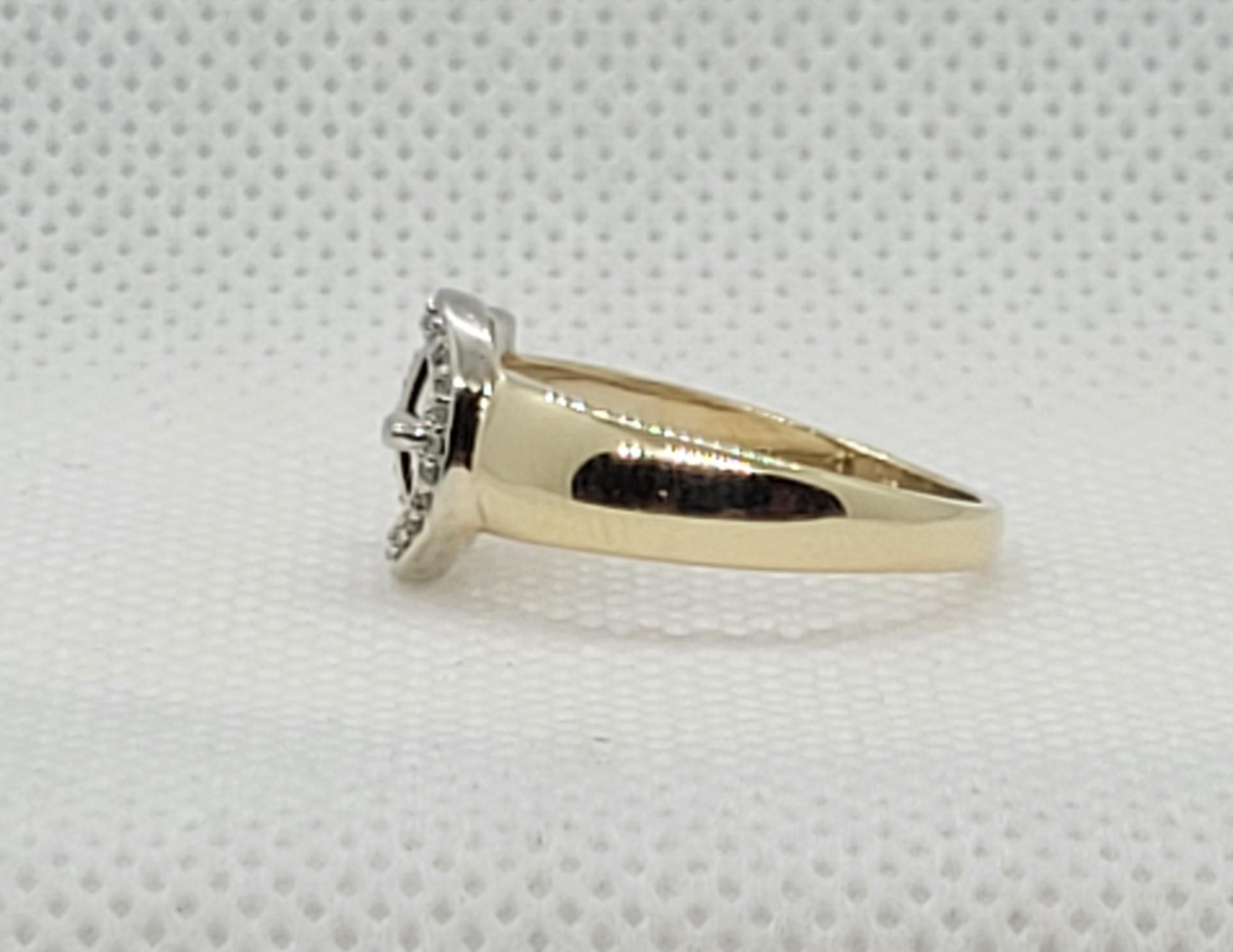 10kt Two-Tone Buckle Design Diamond Ring, 25 Diamonds, Appx .25cttw For Sale 1