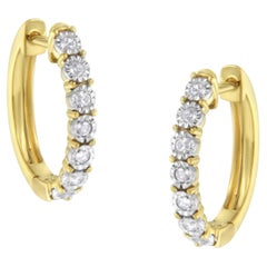 10KT Creolen-Ohrring aus zweifarbigem Gold mit 1/4 Karat Diamanten