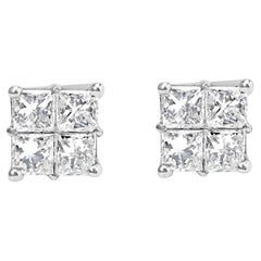 10KT White Gold 1/4 cttw Diamond Composite Stud Earring