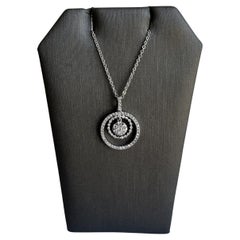 10kt White Gold Diamond Circle Necklace - 0.40ctw GH I1 Diamonds, Adjustable