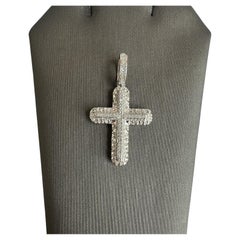 10kt White Gold Diamond Cross Pendant - 0.24ctw GH SI2-I1 Diamonds, New