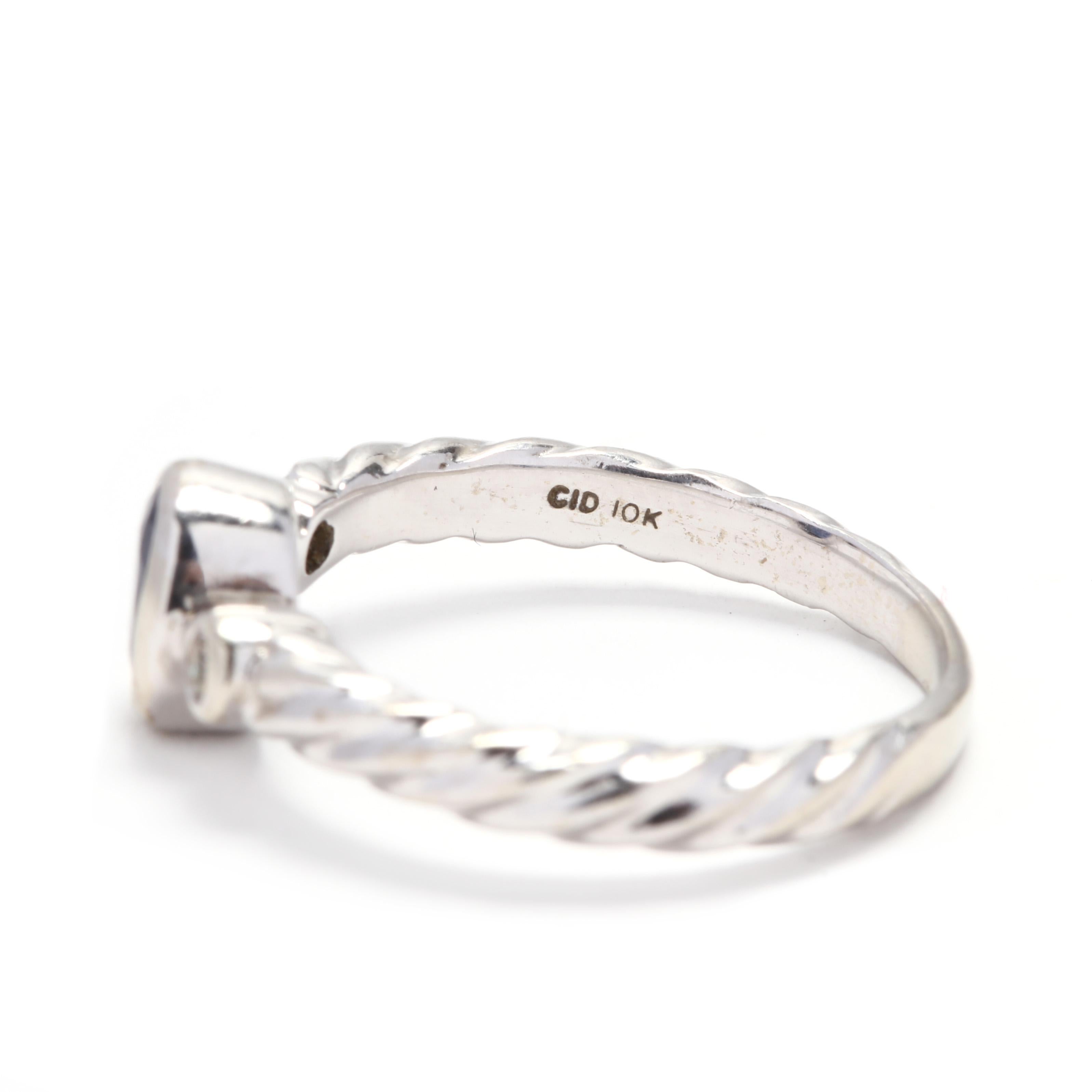 Oval Cut 10 Karat White Gold Sapphire and Diamond Ring