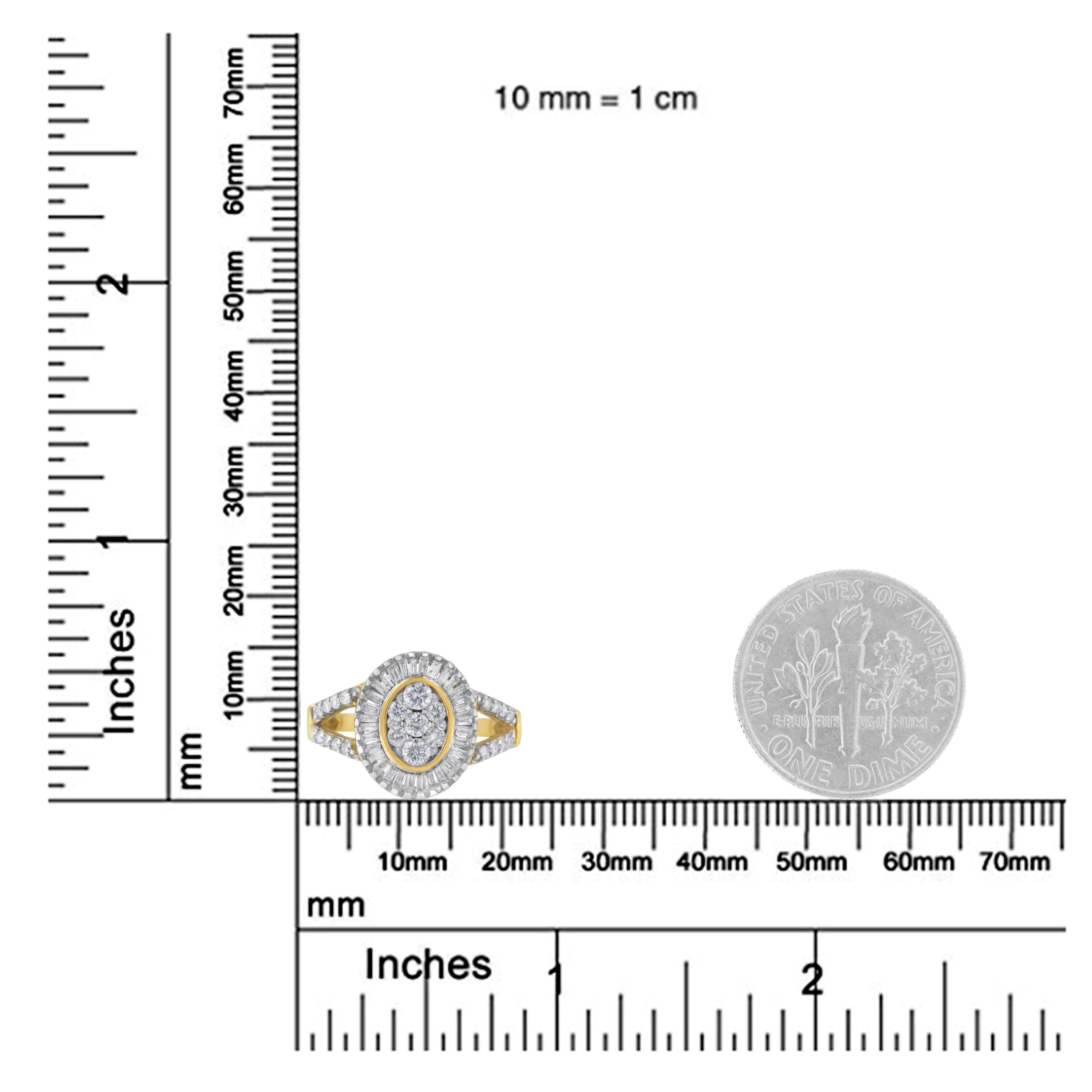 Women's 10kt Yellow Gold 1.00 Carat Diamond Cocktail Ring For Sale
