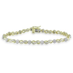 10 Karat Yellow Gold 2 Carat Diamond Infinity Bracelet
