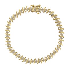 10KT Yellow Gold 3.0 Carat Diamond S-Link Bracelet (J-K Color, I2-I3 Clarity)