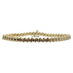 10kt Yellow Gold 4.50cttw Round Brilliant Diamond Tennis Bracelet, "S" Design