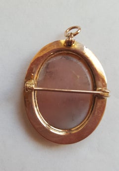 10 Karat Yellow Gold Cameo Pendant and Pin, 2.9 Grams