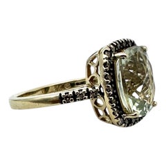 10kt yellow, gold color change, blue-green halo, chocolate-diamond ring