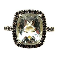 10kt yellow, gold color change, blue-green halo, chocolate-diamond ring