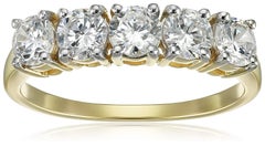 10 Karat Yellow Gold Swarovski Zirconia 5-Stone Ring