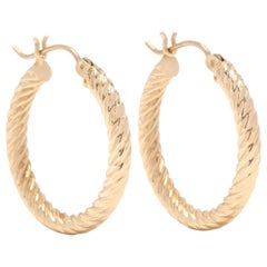 10 Karat Yellow Gold Twist Hoop Earrings