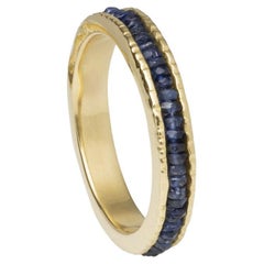 10KY Coin Ring with Sapphires