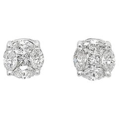 Orecchini con diamanti a grappolo da 10 mm
