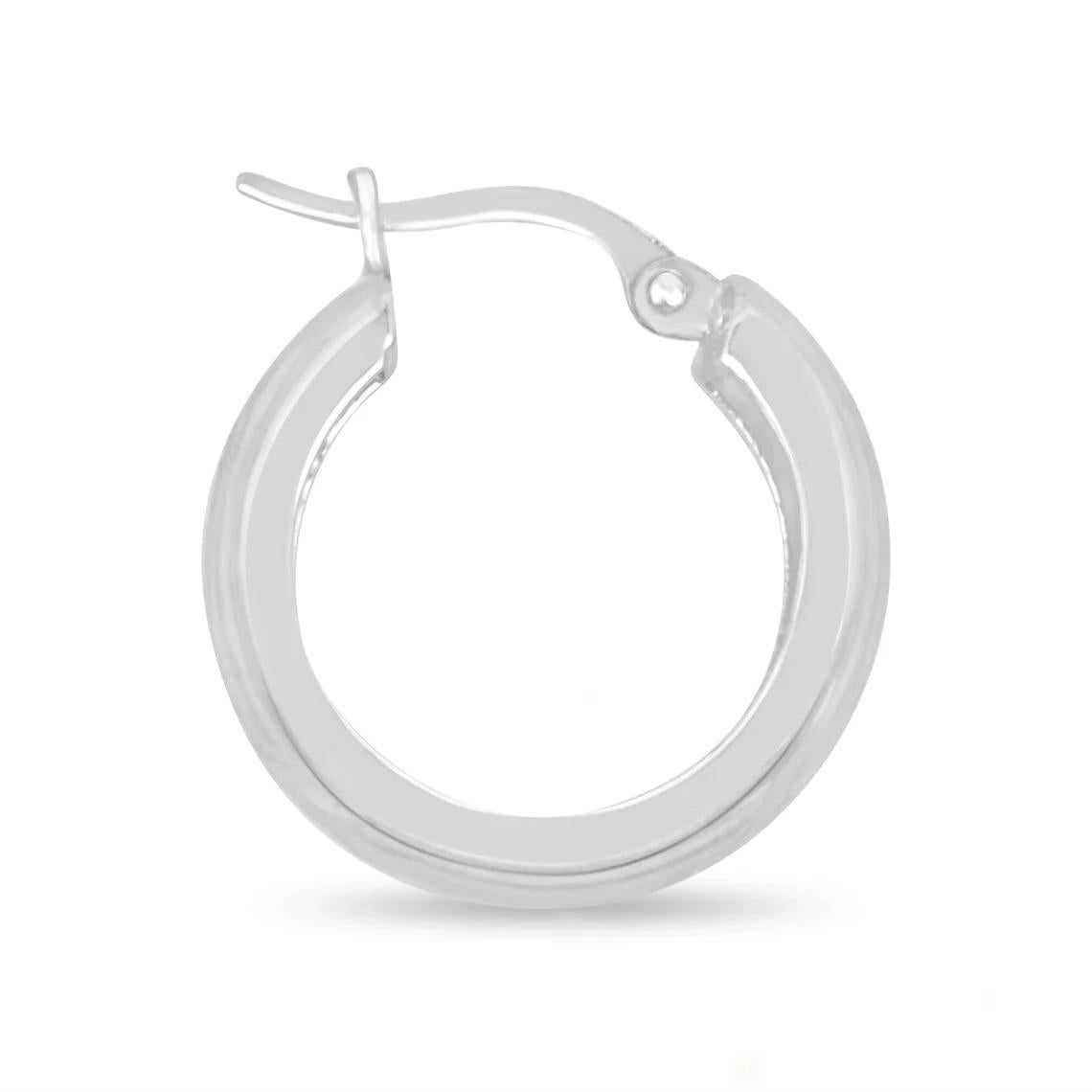 Elevate your style with our stunning 18k White Gold Hoop Earrings. These lightweight and comfortable hoops, measuring 10mm in width, are expertly crafted from 18k white gold, radiating a timeless elegance. The V-cut and vertical line styling on the