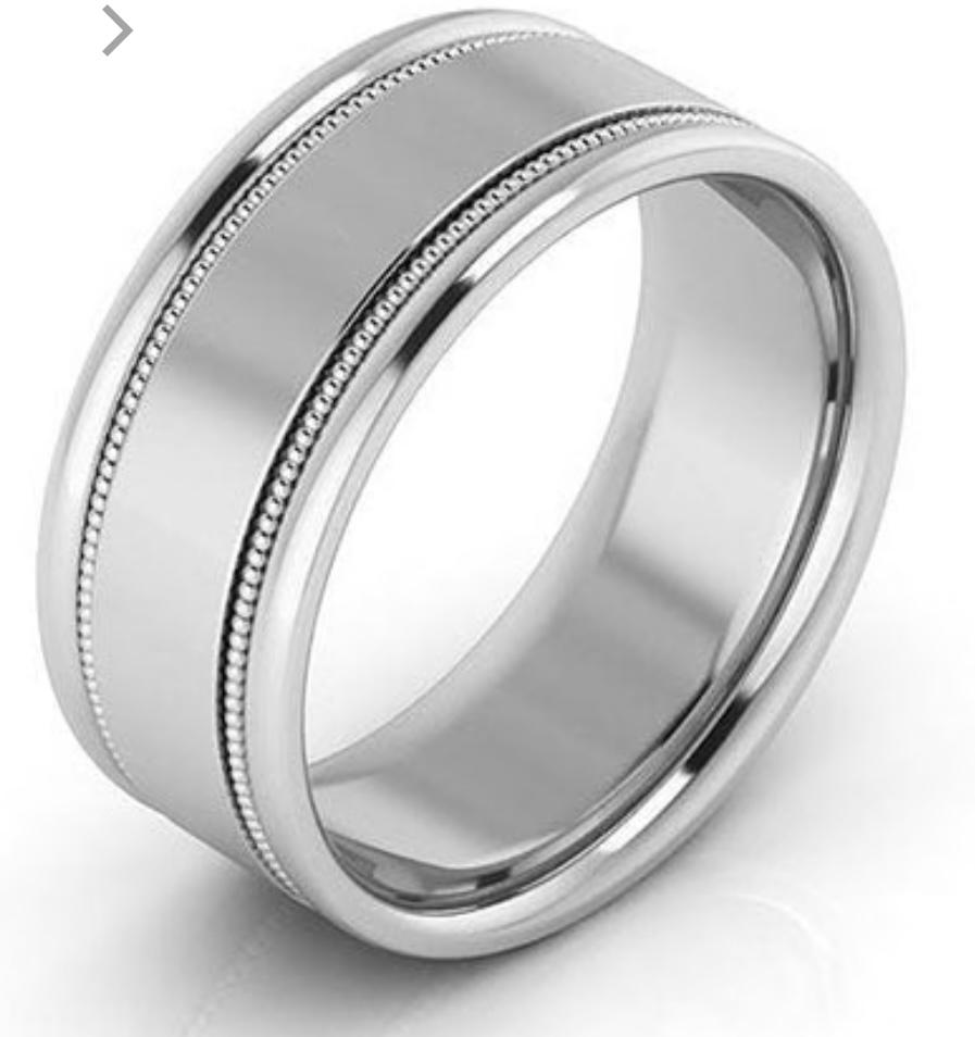 Women's or Men's 10MM WIDE MILGRAIN EDGE Platinum Plain Wedding Band Ring 24.2 Grams, COMFORT FIT For Sale