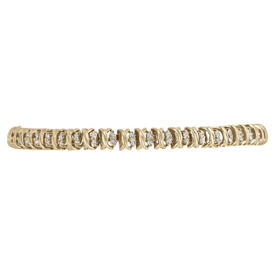 1.0tcw Diamond Solitaire Prong Bracelet Dainty Diamond Bracelet Anniversary For Sale
