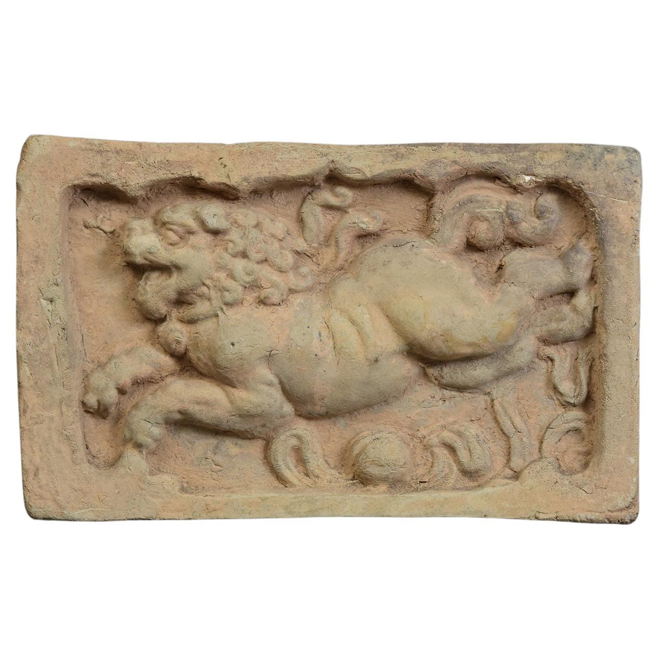 10th - 12th Century, Song Dynasty, Antique Chinese Pottery Lion Panel For Sale