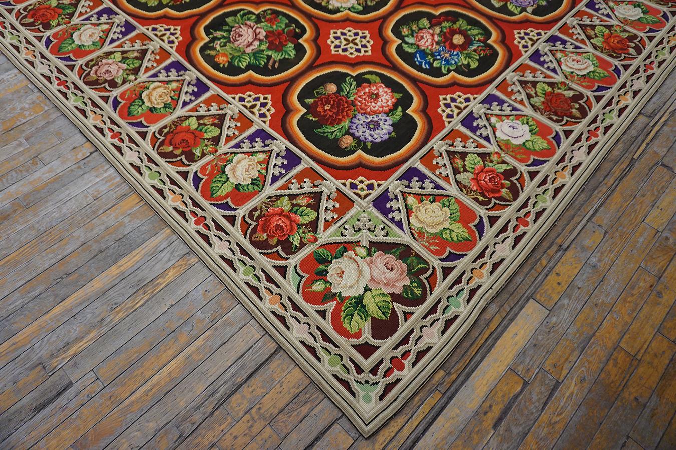 19th Century English Needlepoint Carpet ( 12' x 17' - 366 x 518 ) For Sale 1