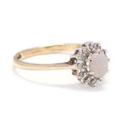 10W Gold, Opal & Diamond Ring
