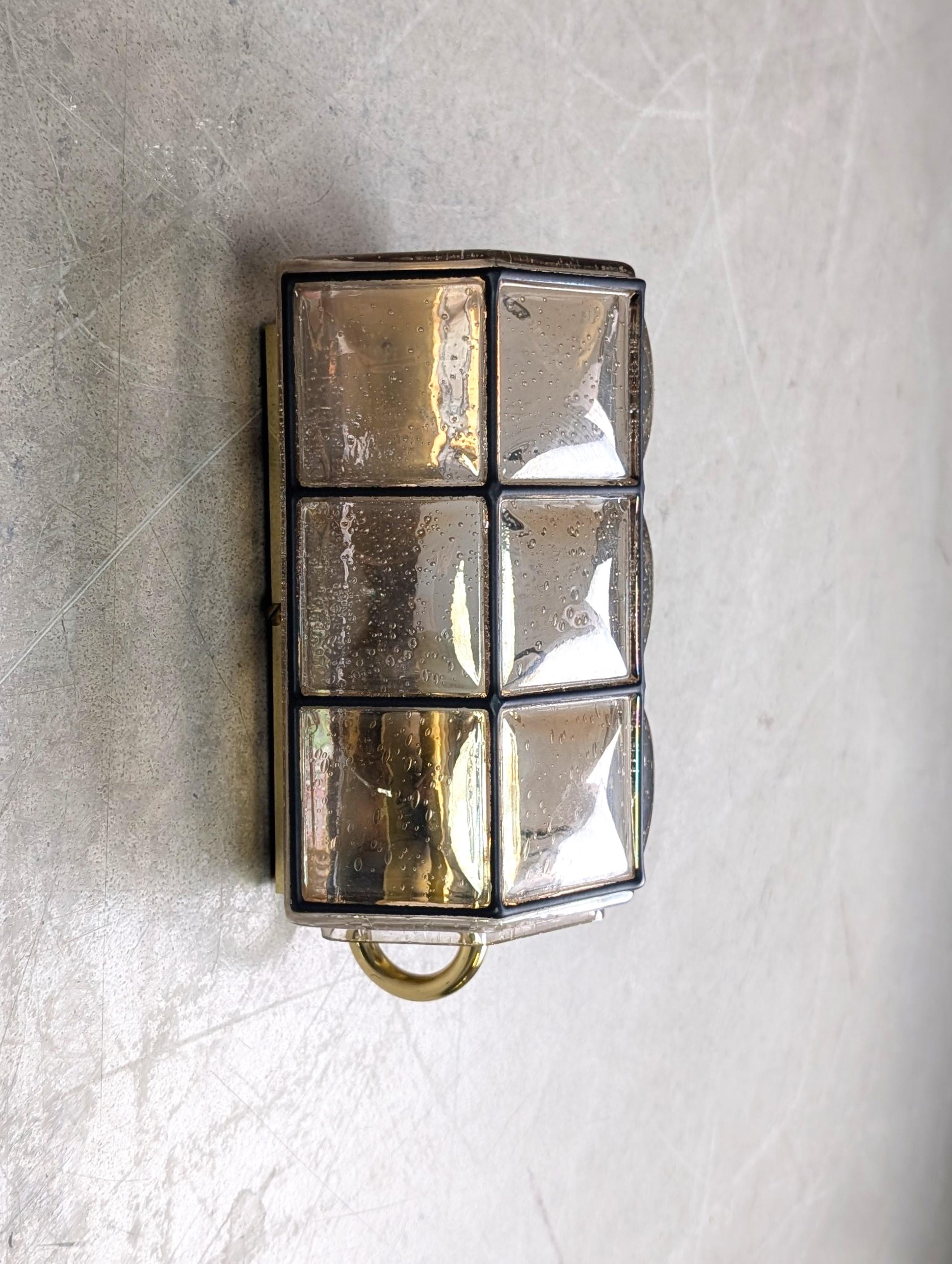 10x Glashütte Limburg Wandleuchte Brutalistisch Lampe Glas en Bueno estado para la venta en Berlin, DE