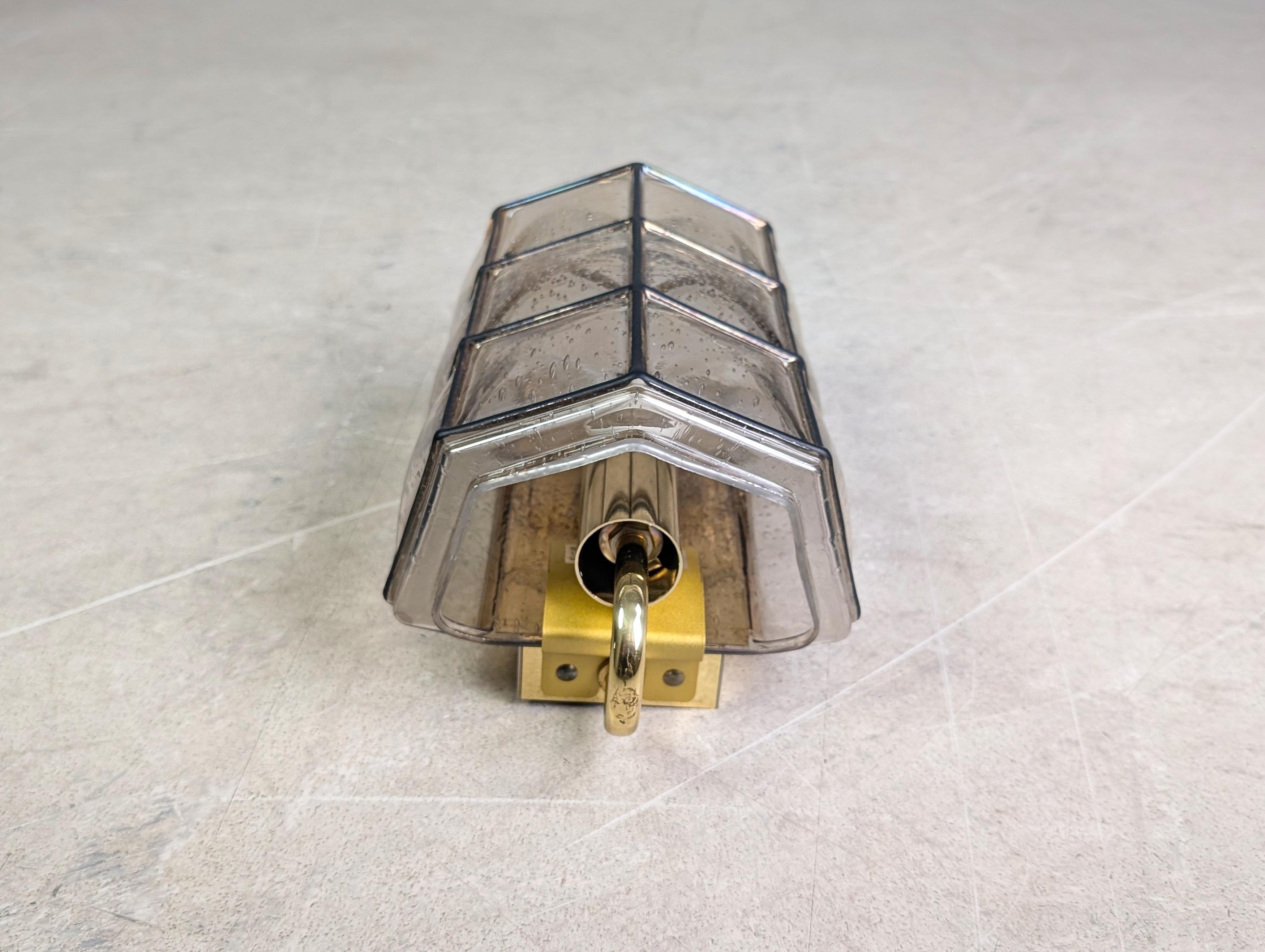 10x Glashütte Limburg Wandleuchte Brutalistisch Lampe Glas mediados del siglo XX en venta