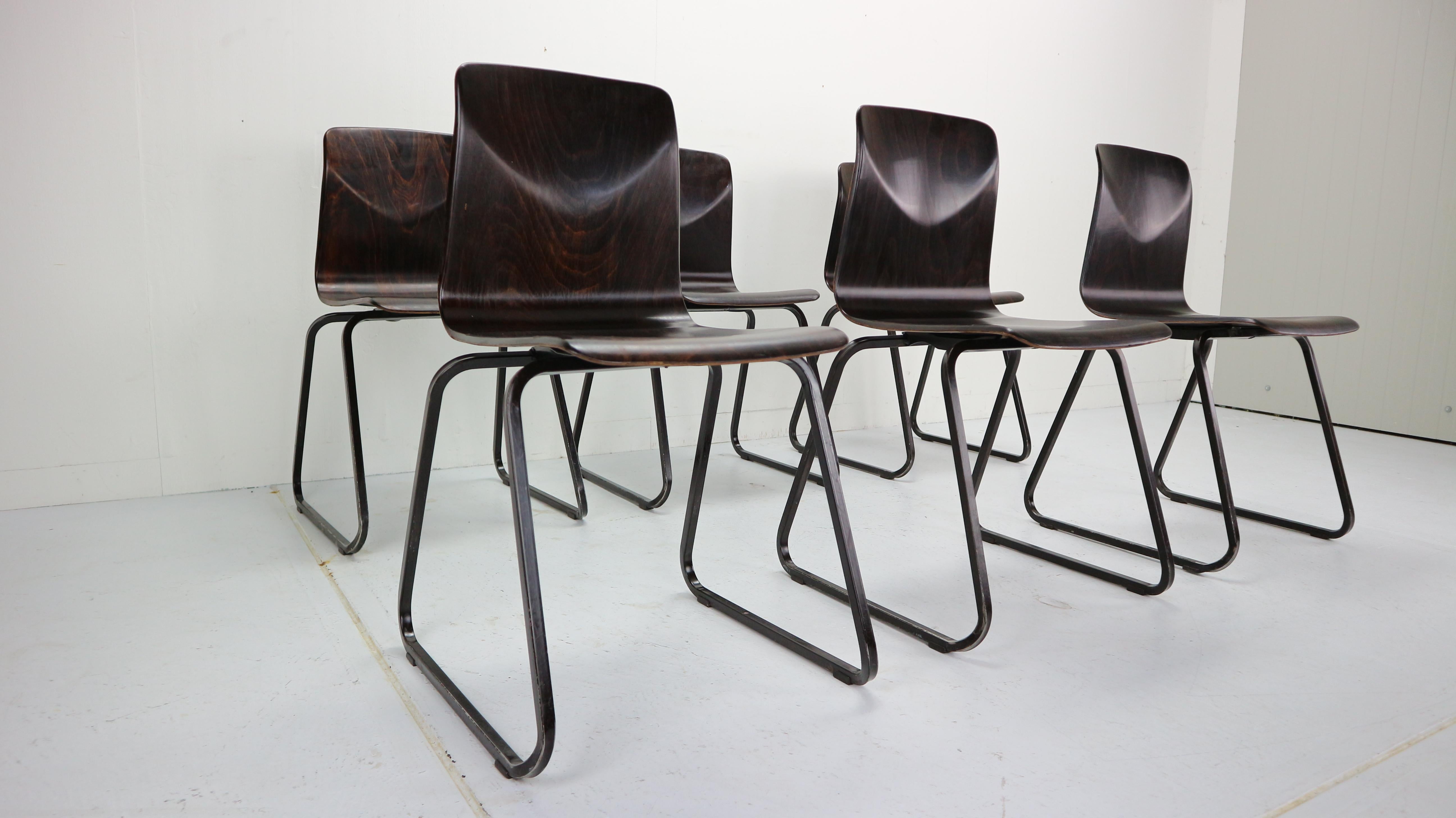 Dutch 10x Industrial Vintage Chairs By Galvanitas&Pagholz, Thur-op-Seat
