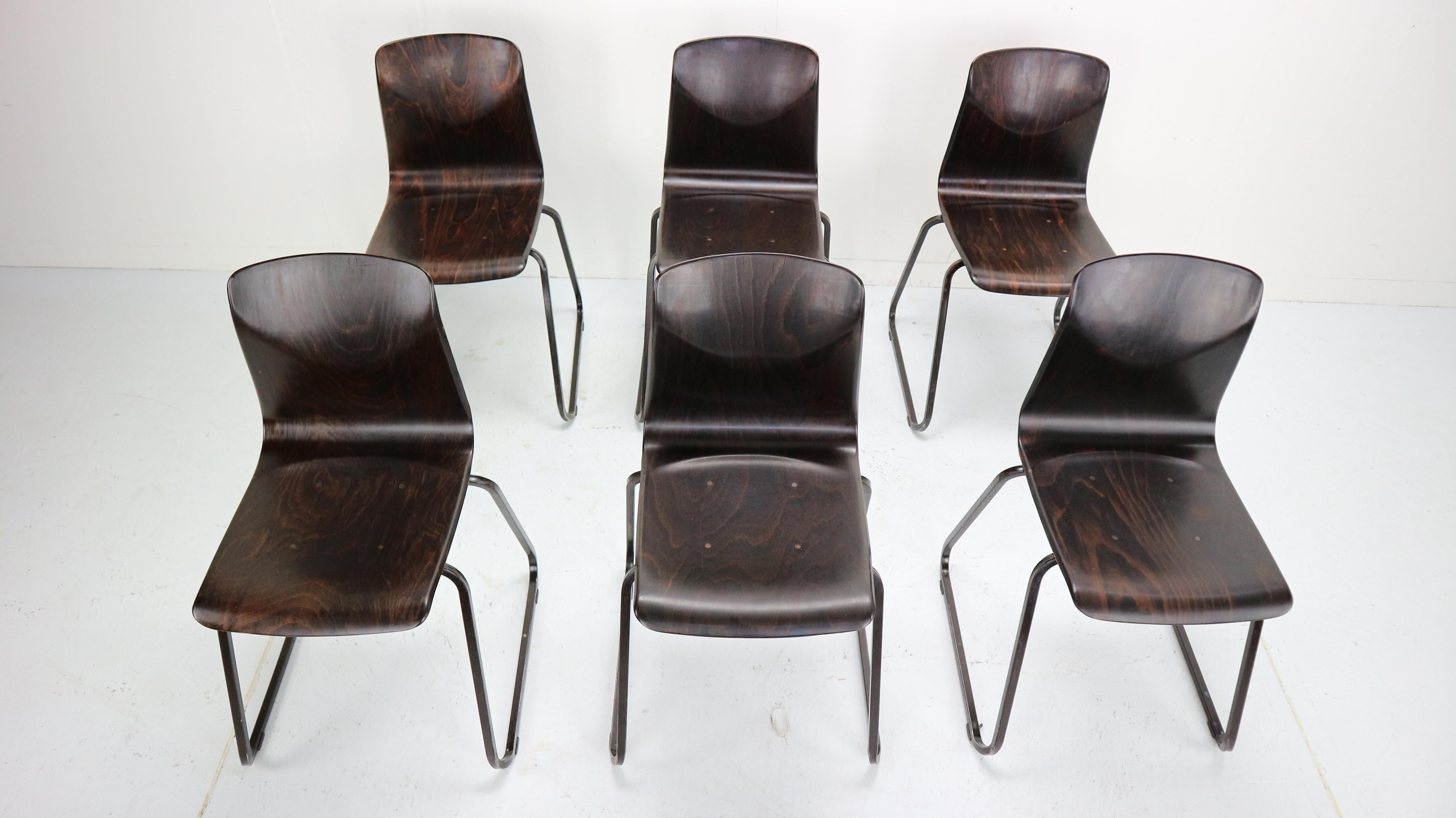 10x Industrial Vintage Chairs By Galvanitas&Pagholz, Thur-op-Seat In Good Condition In The Hague, NL