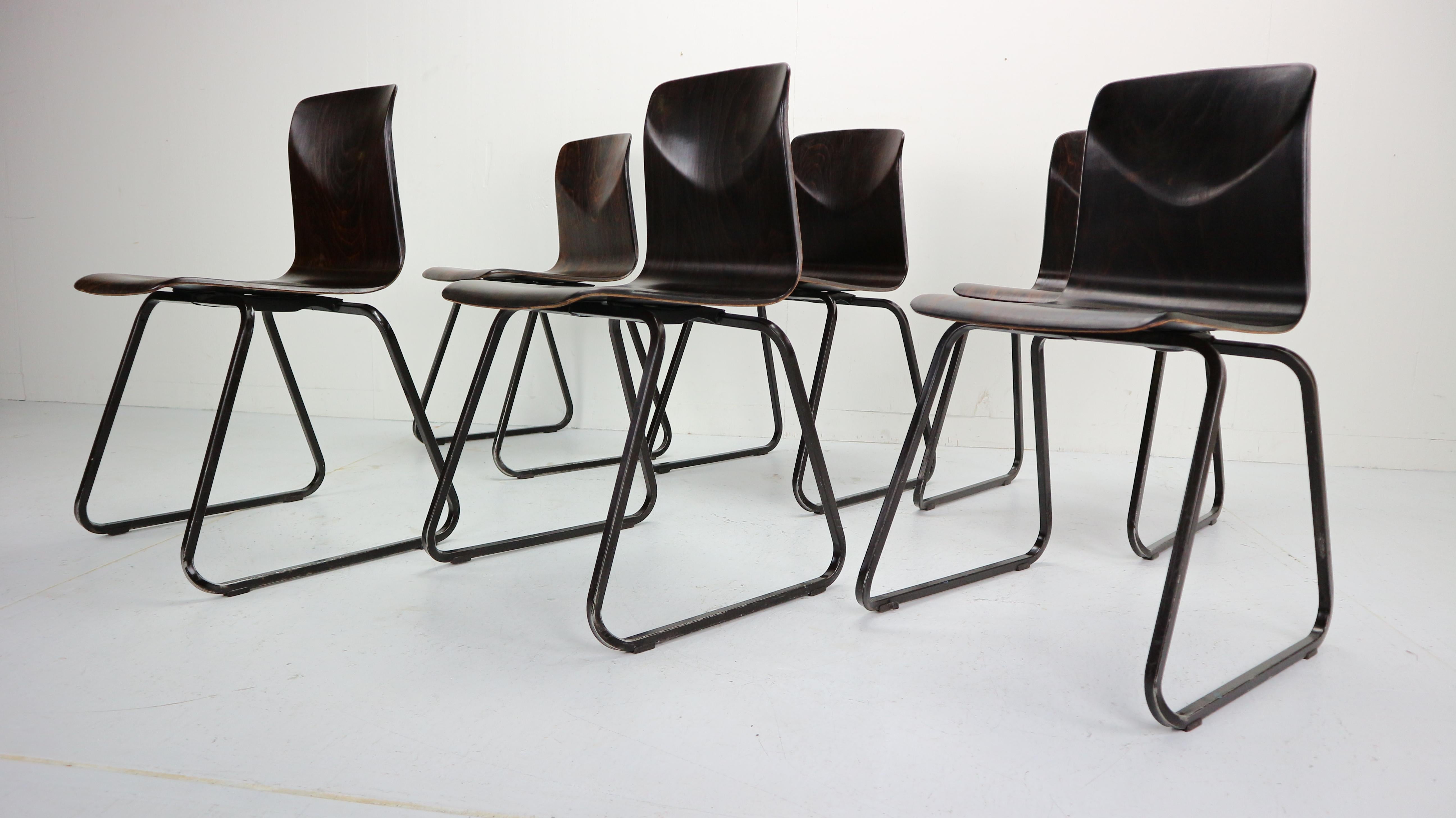 Late 20th Century 10x Industrial Vintage Chairs By Galvanitas&Pagholz, Thur-op-Seat