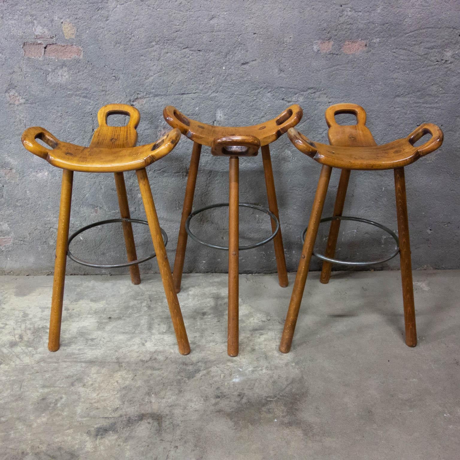 10x Midcentury Brutalist Spanish Bar Stool, Sergio Roderigues Style, Marbella For Sale 5