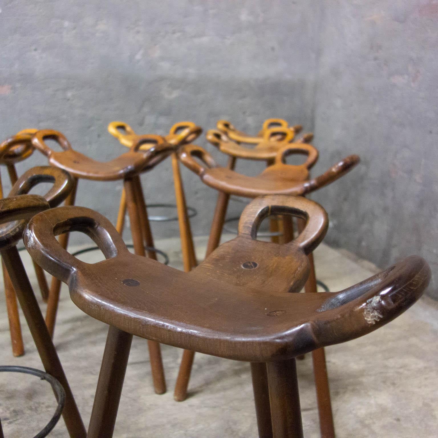 10x Midcentury Brutalist Spanish Bar Stool, Sergio Roderigues Style, Marbella In Good Condition For Sale In Nijmegen, Gelderland