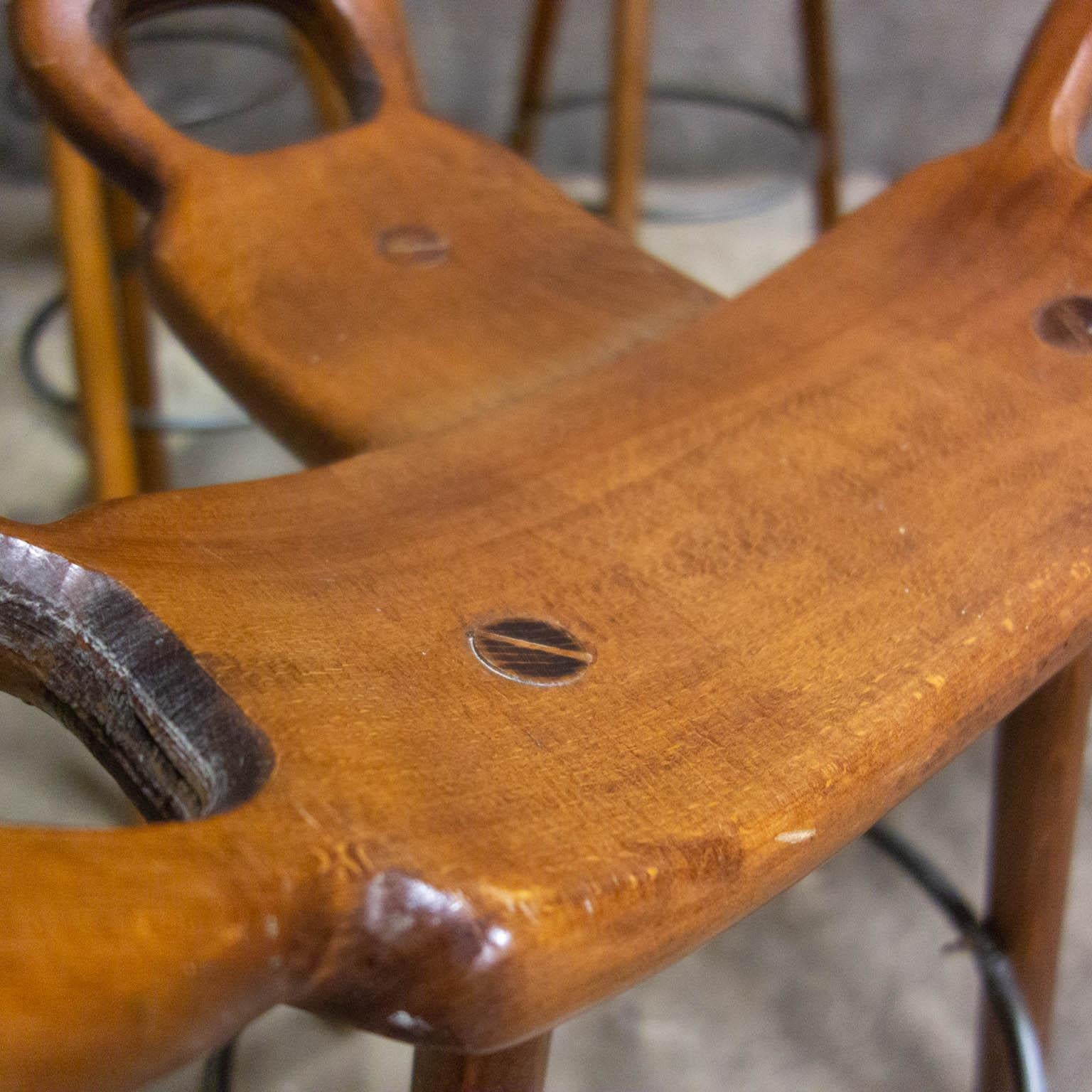 10x Midcentury Brutalist Spanish Bar Stool, Sergio Roderigues Style, Marbella For Sale 3