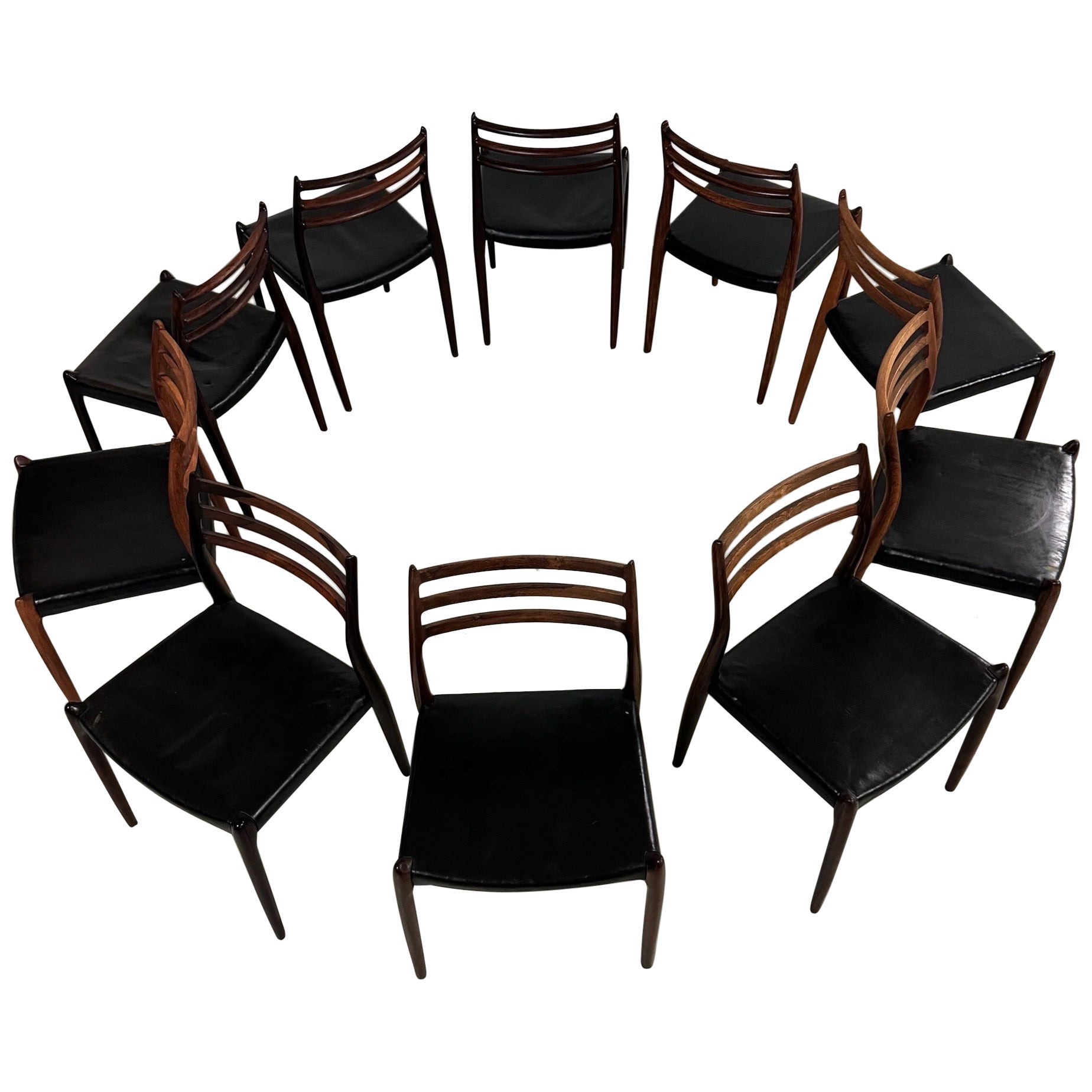 10x Model 78 Palisander Chairs by
Niels Otto Moller Denmark 1960s For Sale