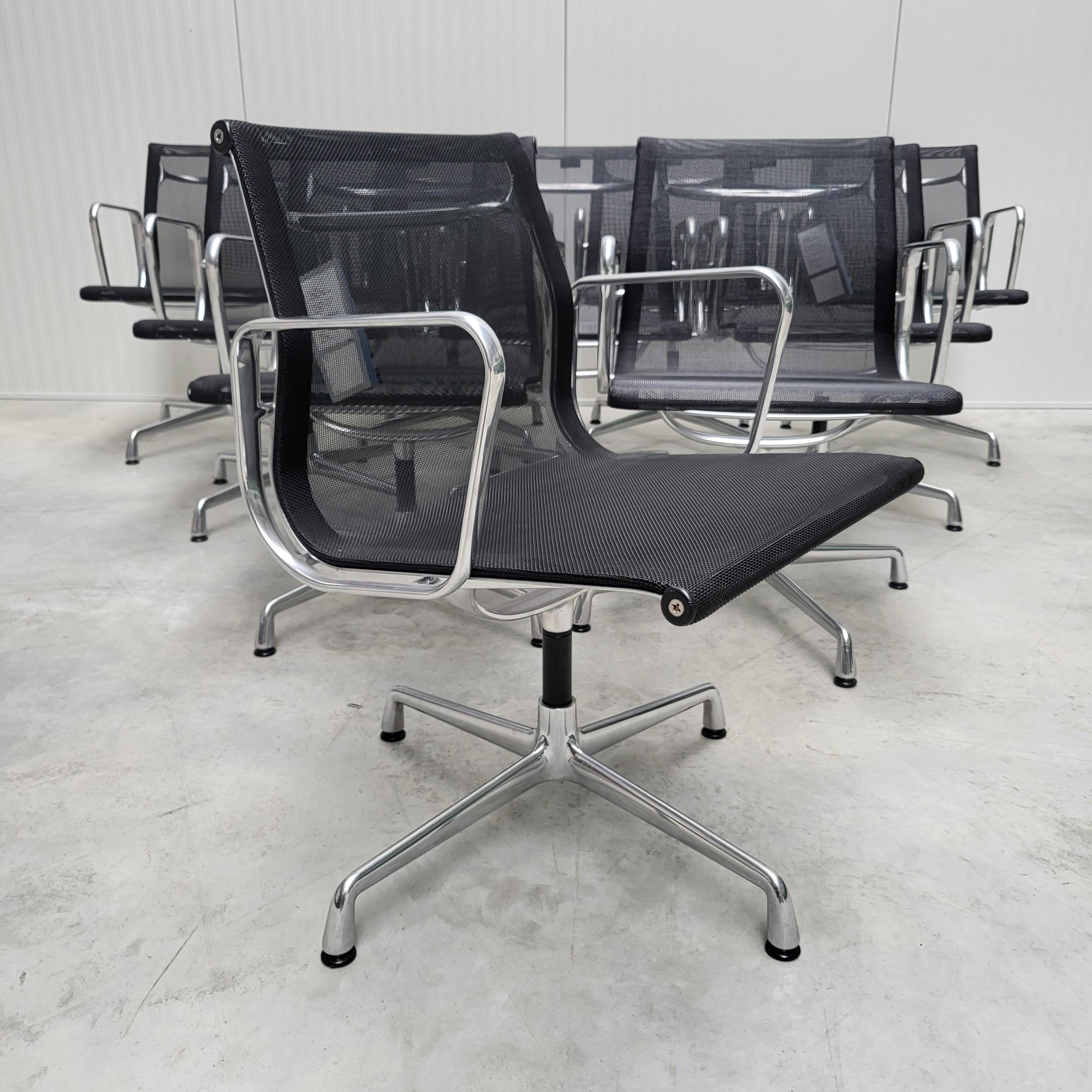 German 10x Vitra EA108 Office Chair by Charles Eames Netweave, 2015 model