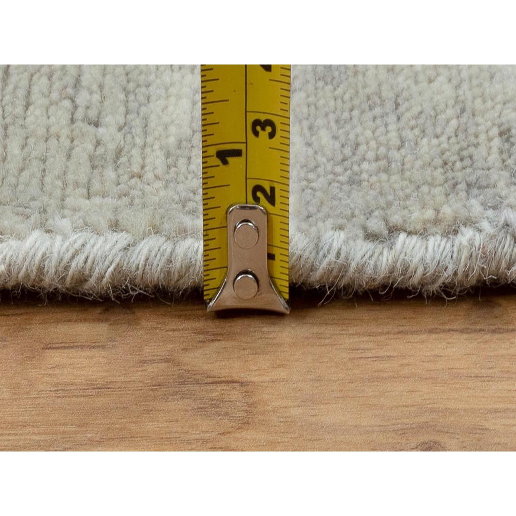 10'x10' Abstract Design Silver-Blue Tapis en laine et soie à poils longs noué à la main en vente 3