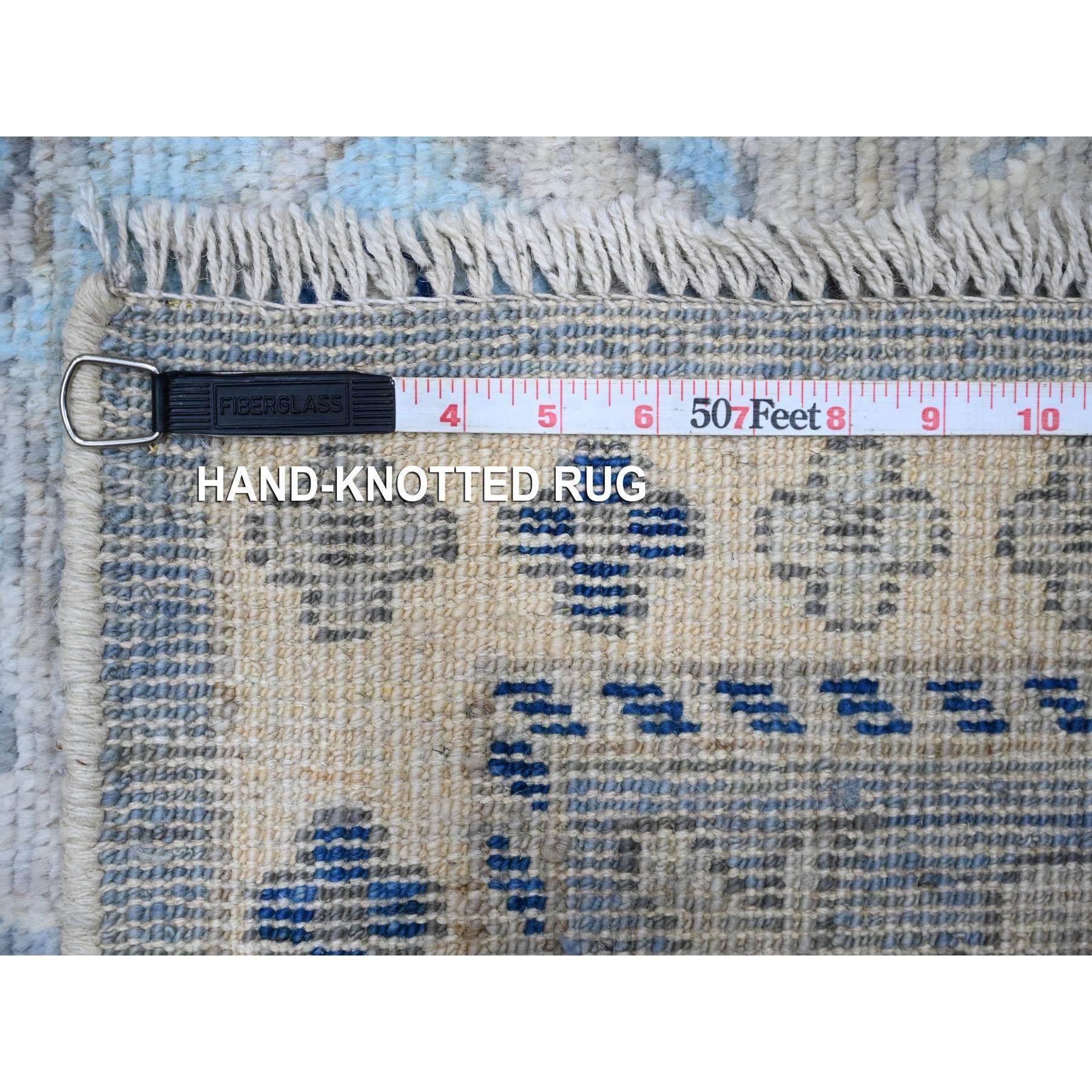 10'x10' Air Force Blau Wolle Schuss Angora Oushak Quadratischer Orientteppich im Angebot 5
