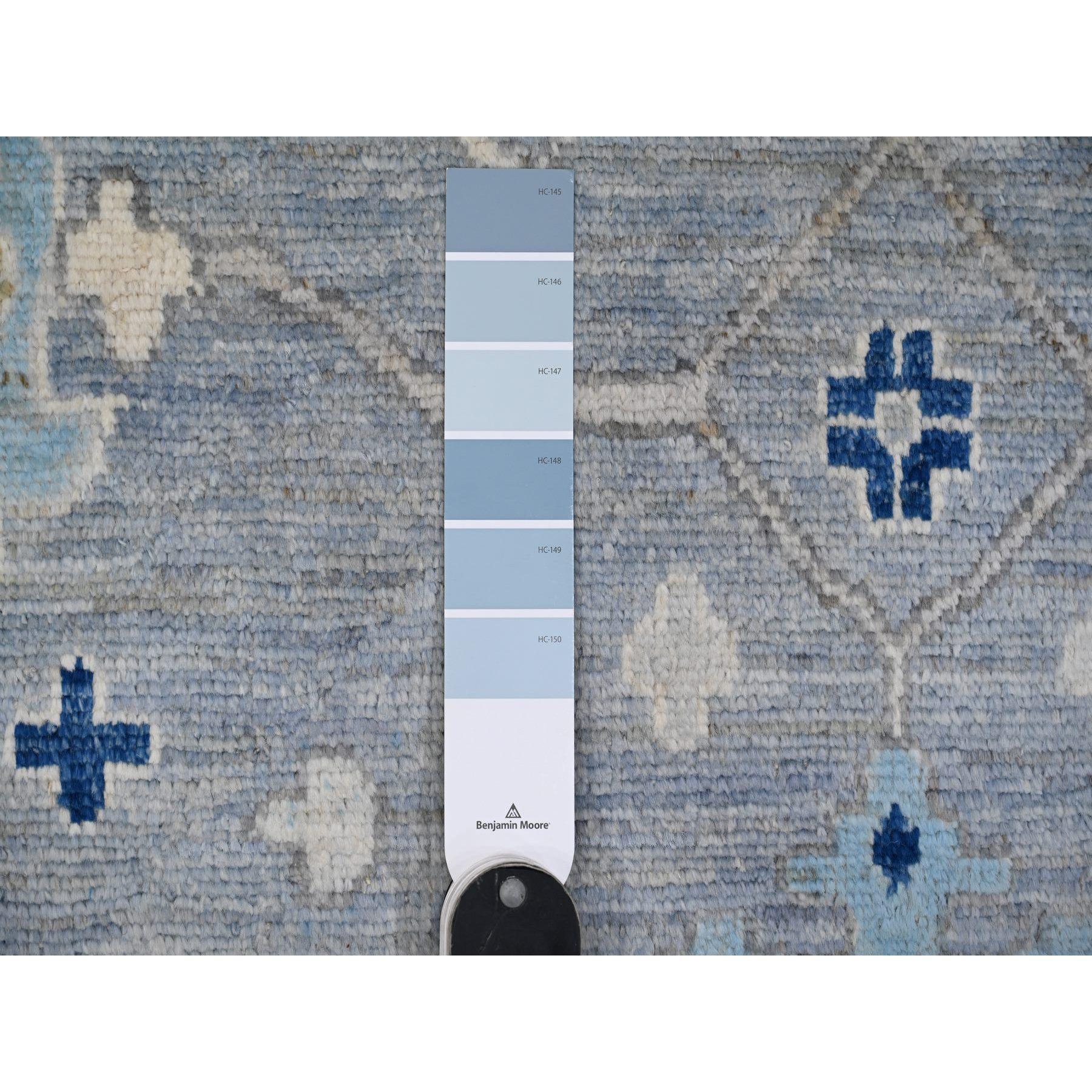 10'x10' Air Force Blau Wolle Schuss Angora Oushak Quadratischer Orientteppich im Angebot 1
