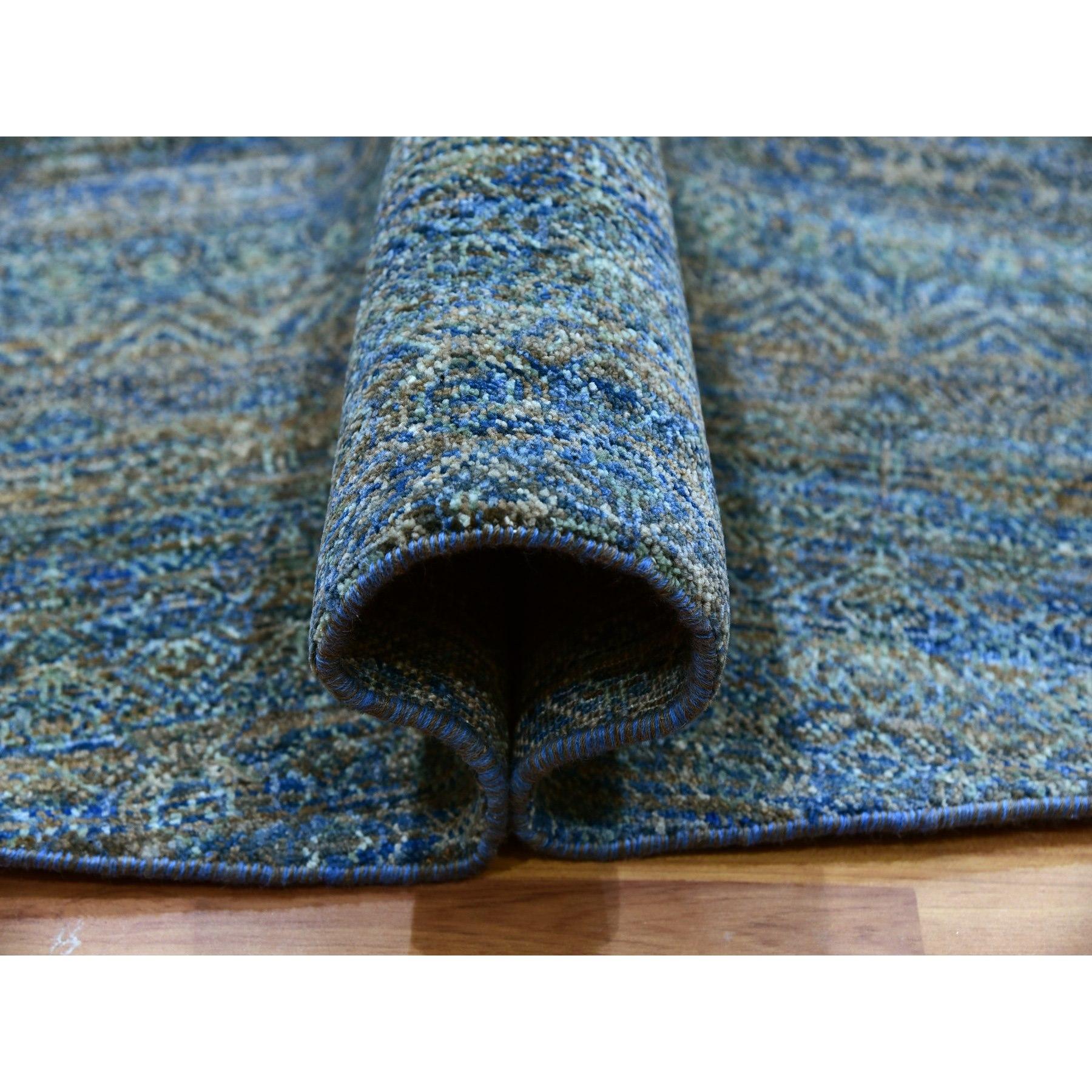 10'x10' Arabianischer Waldgrüner, grenzenloser, grenzenloser Diamantteppich in Form eines wiederkehrbaren Designs (Handgeknüpft) im Angebot
