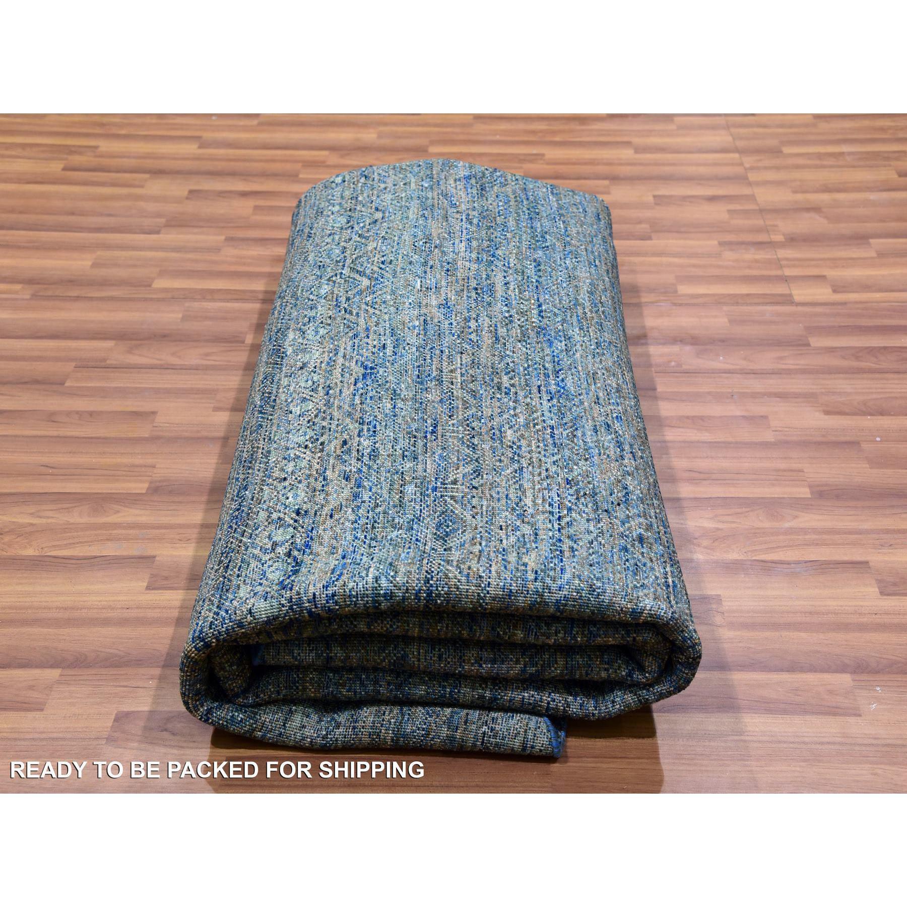 10'x10' Arabianischer Waldgrüner, grenzenloser, grenzenloser Diamantteppich in Form eines wiederkehrbaren Designs im Angebot 1
