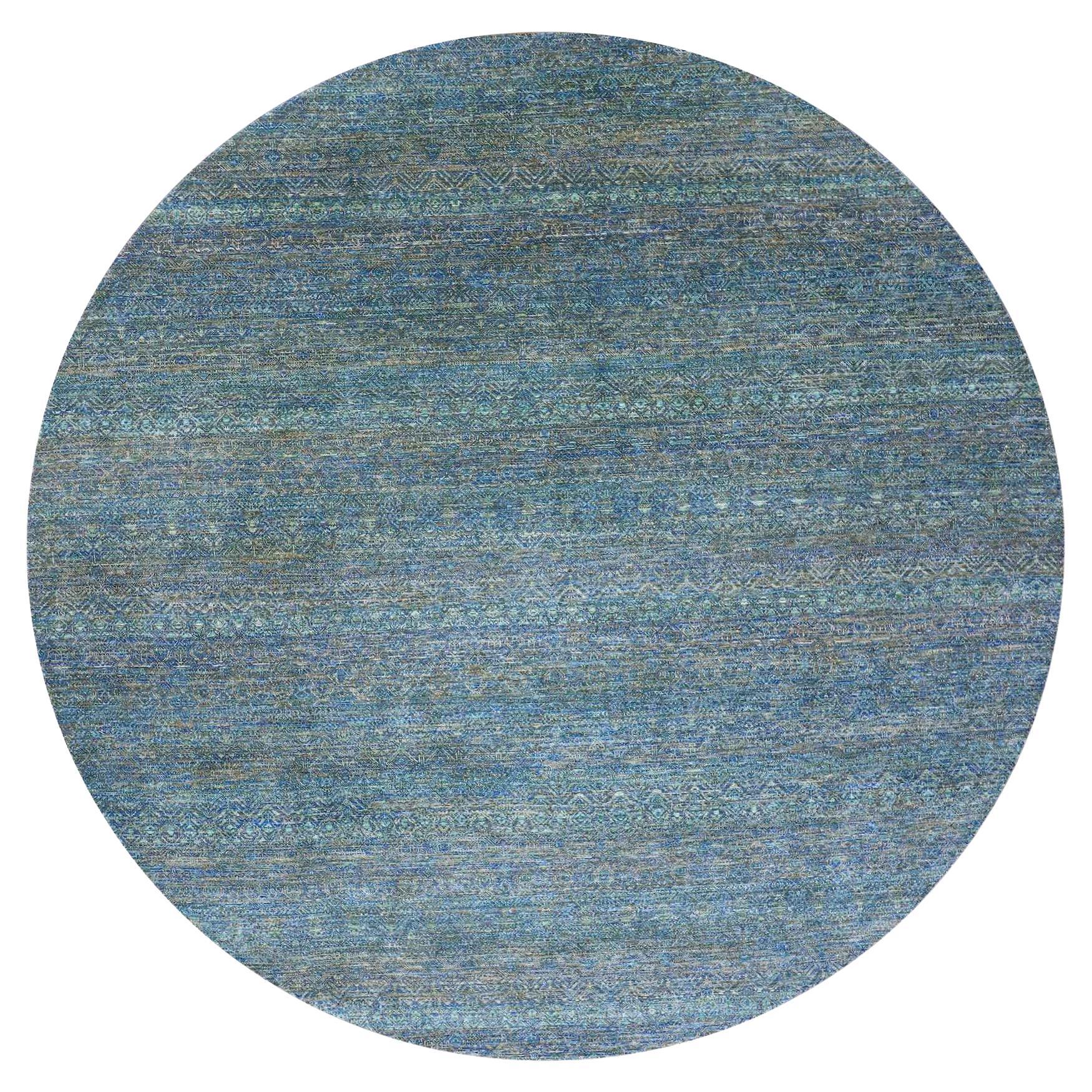 10'x10' Arabianischer Waldgrüner, grenzenloser, grenzenloser Diamantteppich in Form eines wiederkehrbaren Designs